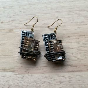 Vintage handmade metal earrings eclectic boho. See all photos for condition